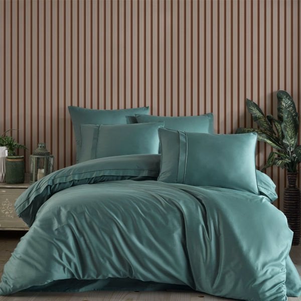 Plain - Green Double 300TC Satin Duvet Cover Set