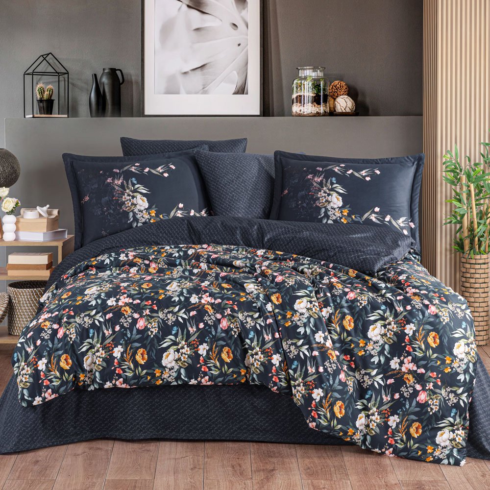 美品✨セオリー CRUSHED SATIN ブルゾン お家洗い可 ネイビー S Alessia Çift Kişilik 300TC Saten Nevresim Takımı