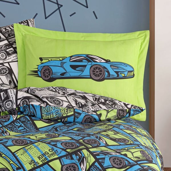 Cars Blue - Poplin Studio Single Duvet Cover Set
