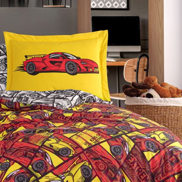 Cars Kırmızı - Poplin Studio Tek Kişilik Nevresim Takımı
