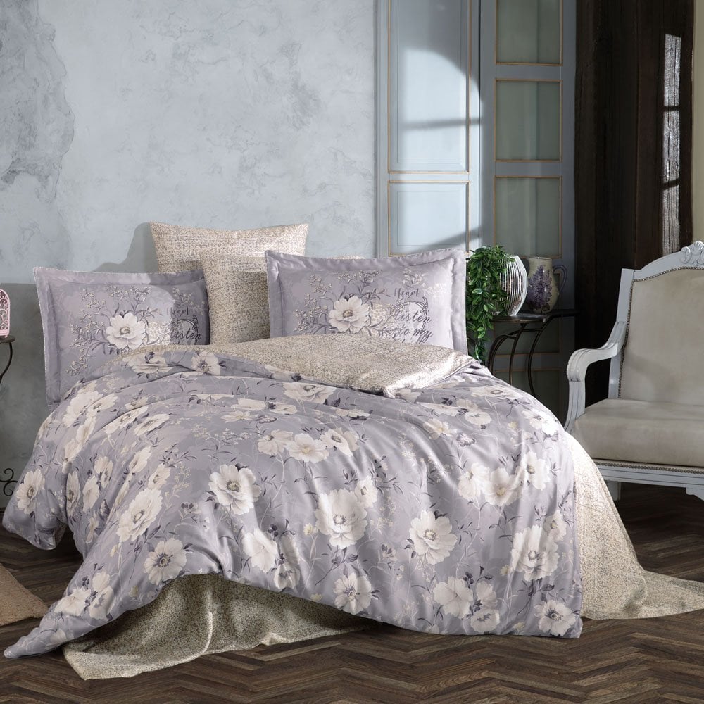 Clarinda Çift Kişilik 300TC Tencel Saten Nevresim Takımı