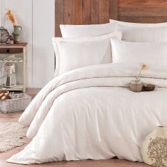 Wafel Cream - Jacquard Satin Double Duvet Sets