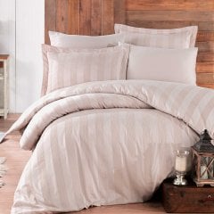 Wafel Stone - Double Jacquard Satin Duvet Sets