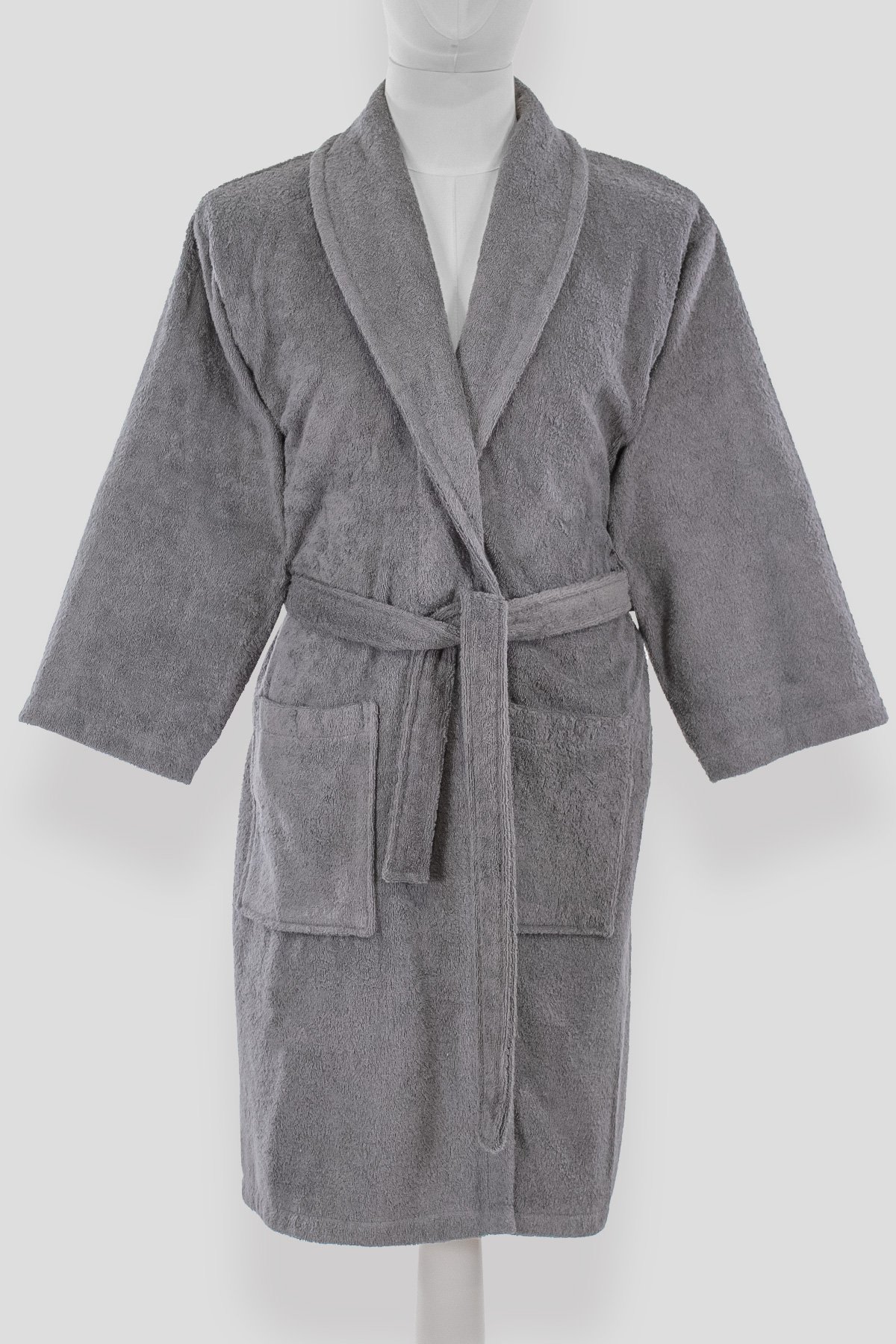 Aria - Dark Gray Cotton Single Bathrobes - S - M