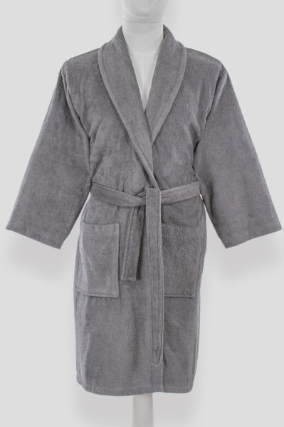 Aria - Dark Gray Cotton Single Bathrobes - S - M