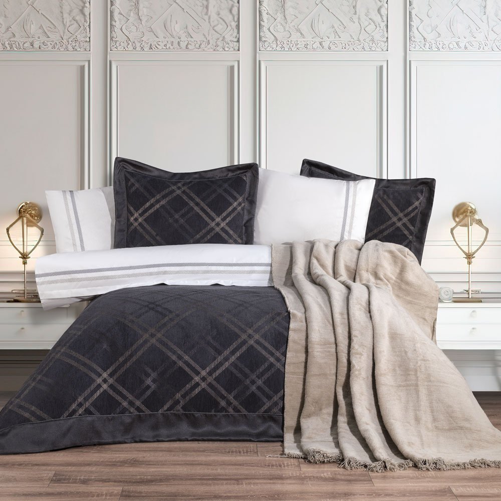Trendy Dowry Set - Plaid - Anthracite