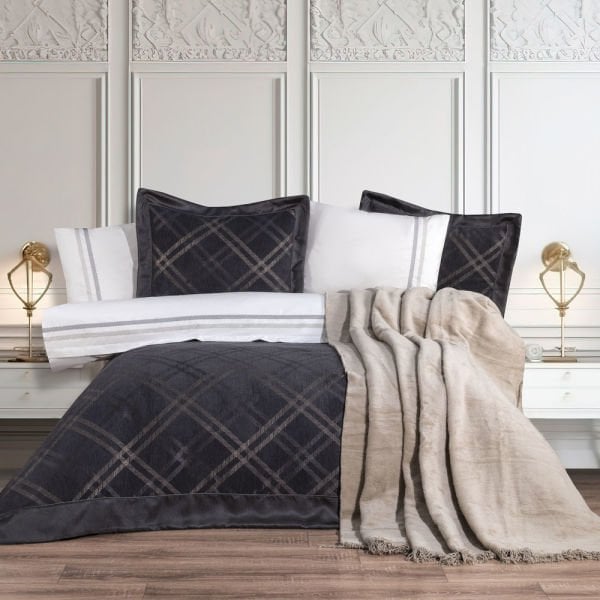 Trendy Dowry Set - Plaid - Anthracite