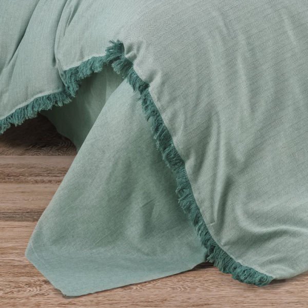 Private İpliği Boyalı Çift Kişilik Nevresim Takımı - Mint