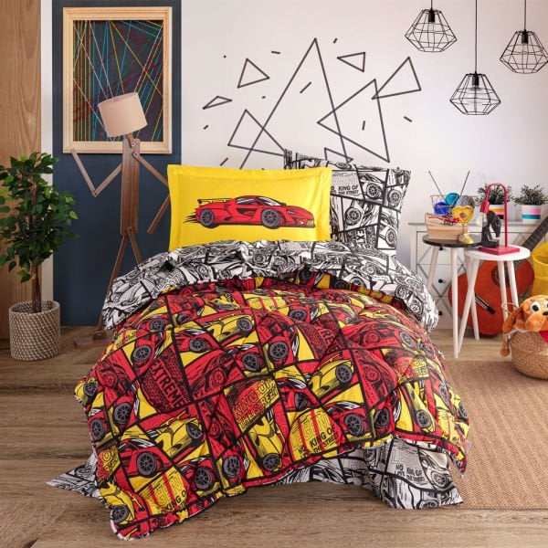 Cars Kırmızı -  Poplin Studio Tek Kişilik Uyku Seti
