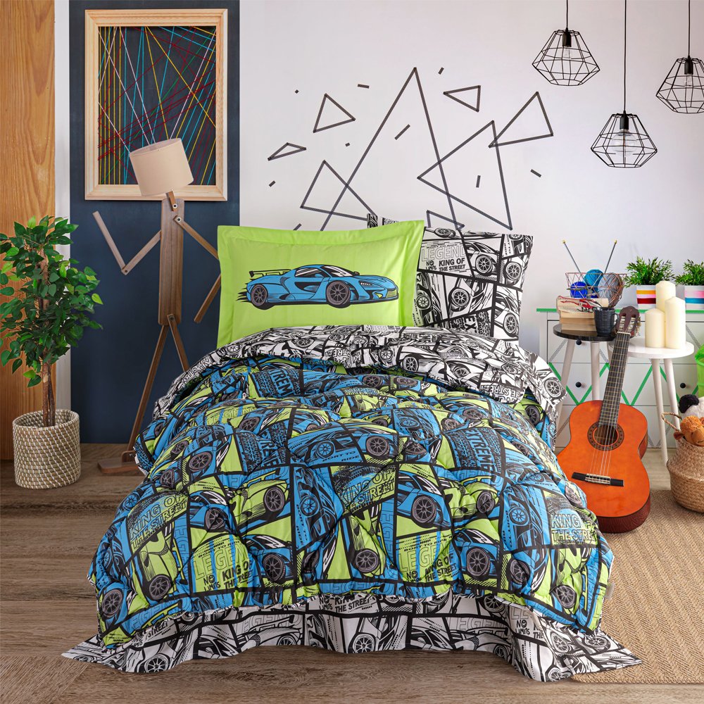 Cars Mavi -  Poplin Studio Tek Kişilik Uyku Seti