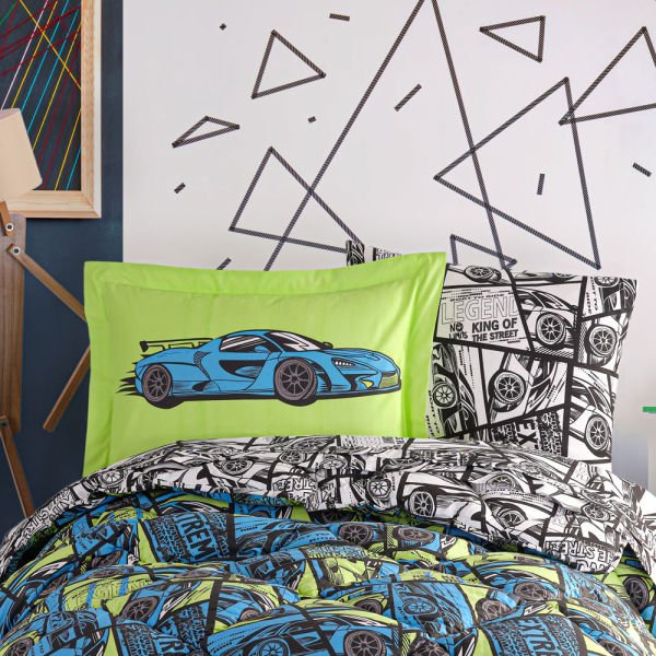 Cars Mavi -  Poplin Studio Tek Kişilik Uyku Seti
