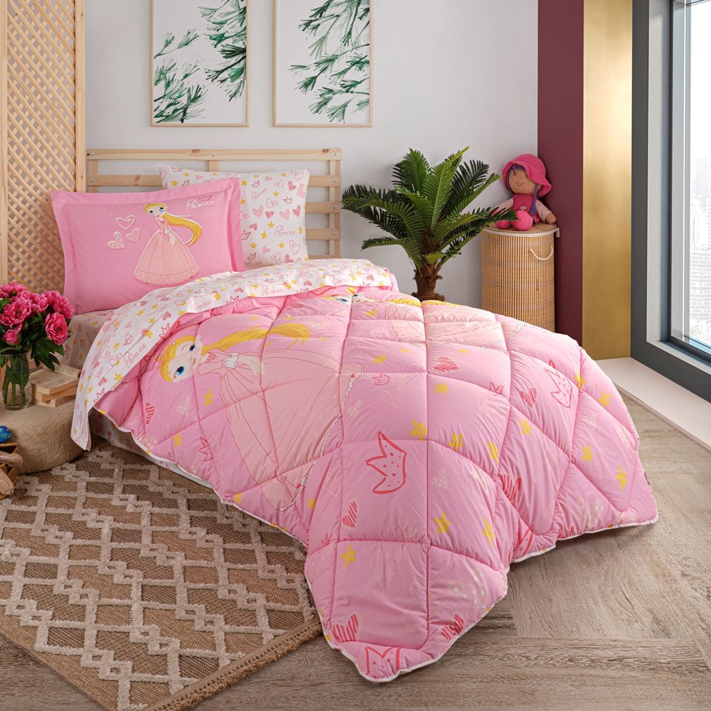 Prenses Pembe -  Poplin Studio Tek Kişilik Uyku Seti