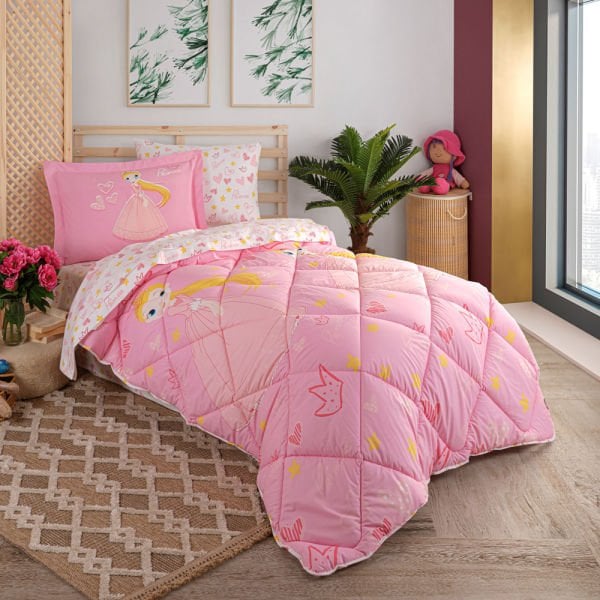 Prenses Pembe -  Poplin Studio Tek Kişilik Uyku Seti