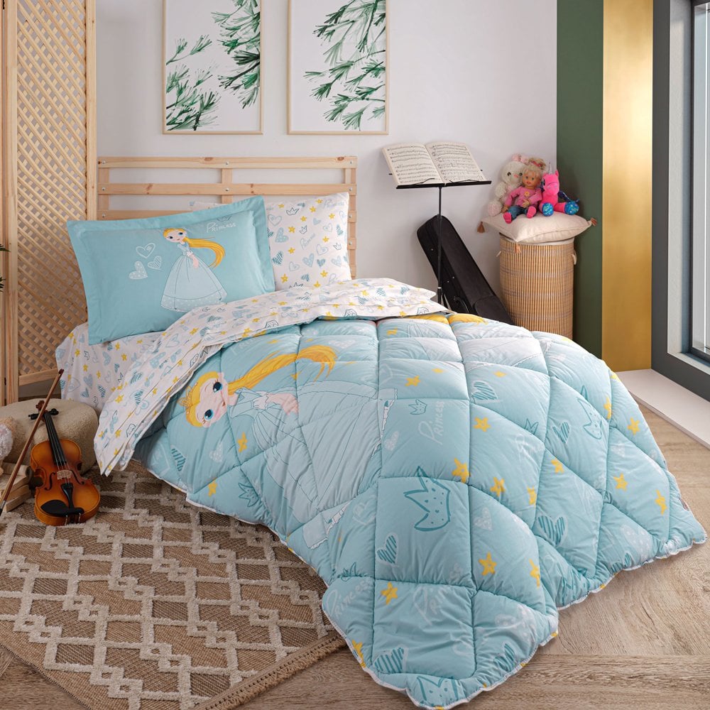 Prenses Yeşil -  Poplin Studio Tek Kişilik Uyku Seti