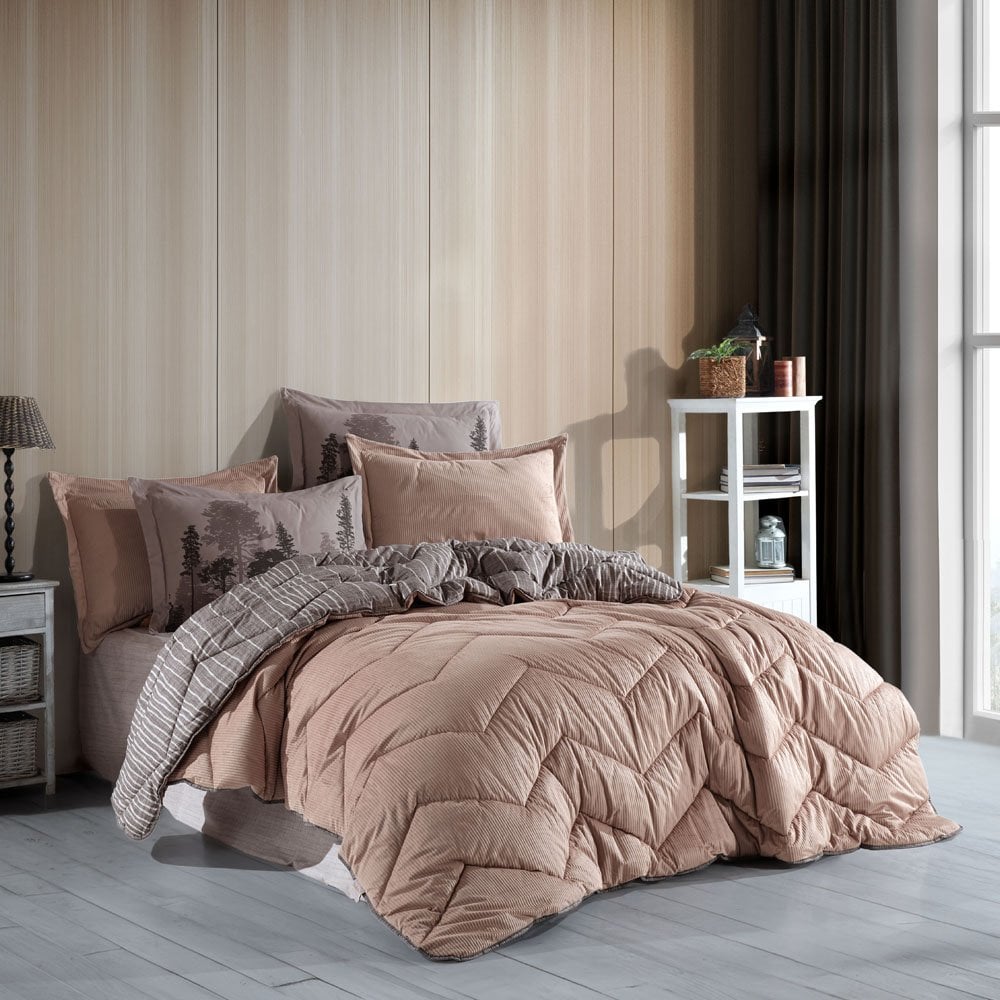 Comfort Yorgan Seti -Çift Kişilik - Tully Kahve