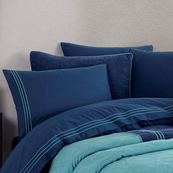 Line Single Dowry Set - Navy Blue Turquoise