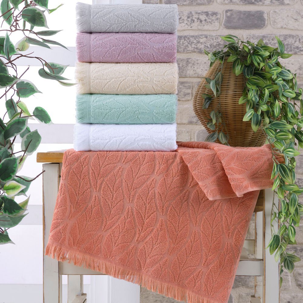 Leaf Bamboo Tekli Havlu 75*150 Beyaz