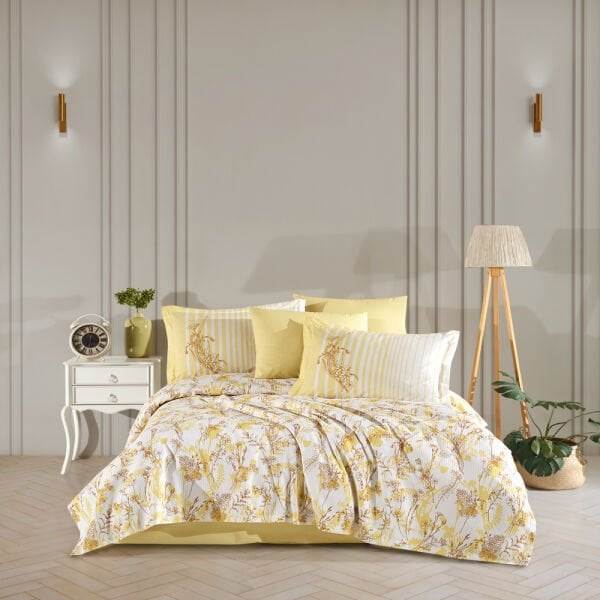 Healing Stones Kehribar Tek Kişilik %100 Pamuk Pike Takımı