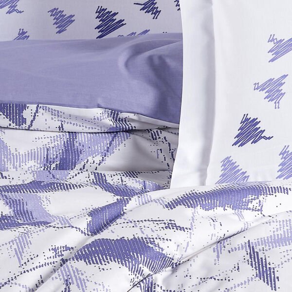 Silva Lila - Poplin Çift Kişilik Nevresim Takımı