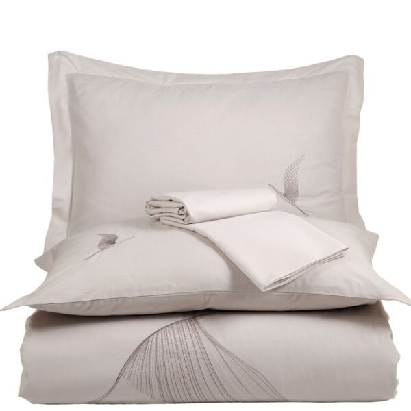 Premium Ashley Taş - Poplin Çift Kişilik Nakışlı Nevresim Takımı