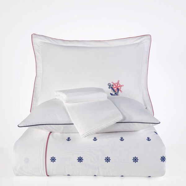 Premium Athena Beyaz - Poplin Çift Kişilik Nakışlı Nevresim Takımı
