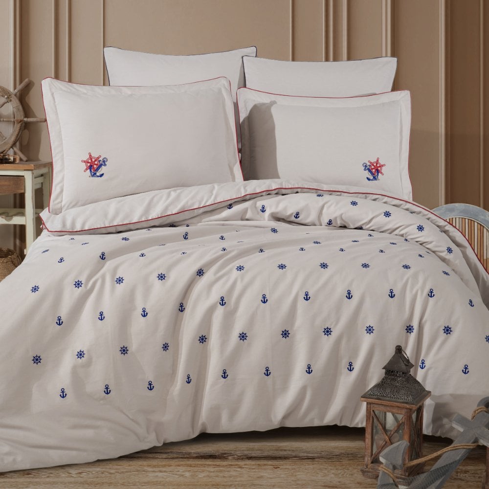 Premium Athena Taş - Poplin Çift Kişilik Nakışlı Nevresim Takımı