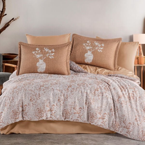 Bolera Gold - Çift Kişilik Saten Nevresim Takımı