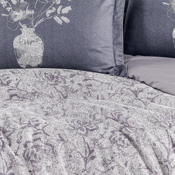 Bolera Gri - Çift Kişilik Saten Nevresim Takımı