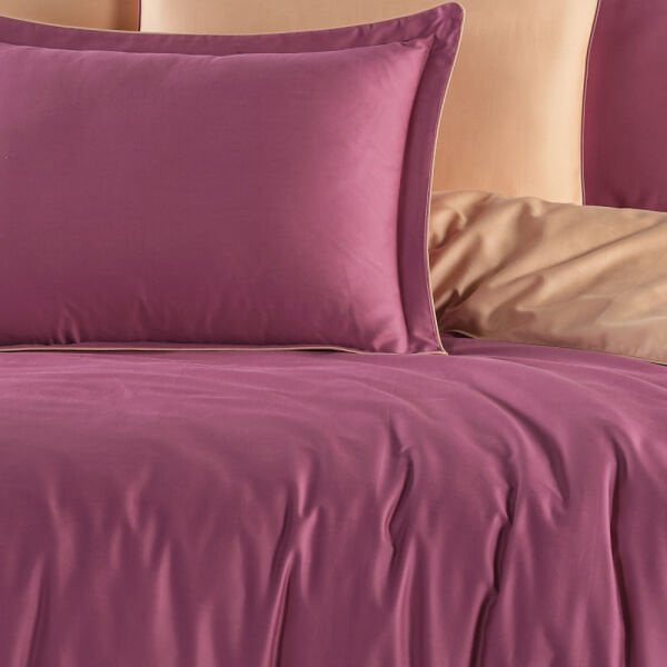 Diamond Mürdüm Şampanya - Çift Kişilik Saten Nevresim Takımı