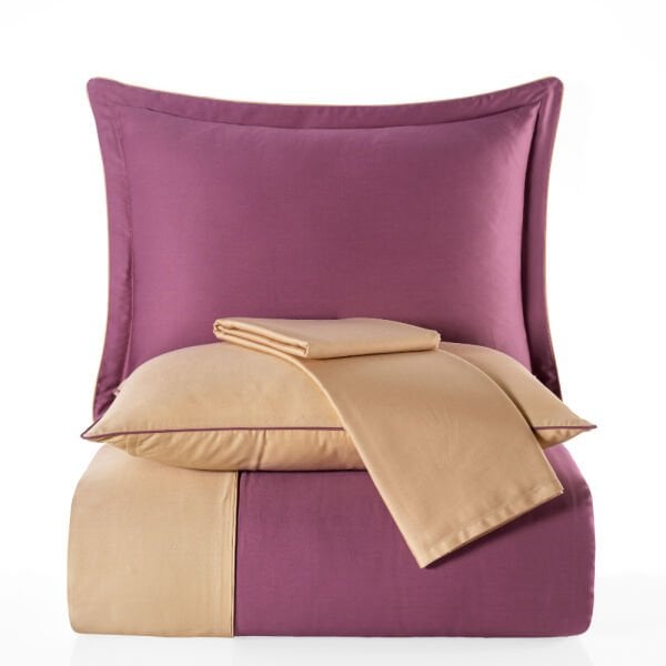 Diamond Mürdüm Şampanya - Çift Kişilik Saten Nevresim Takımı