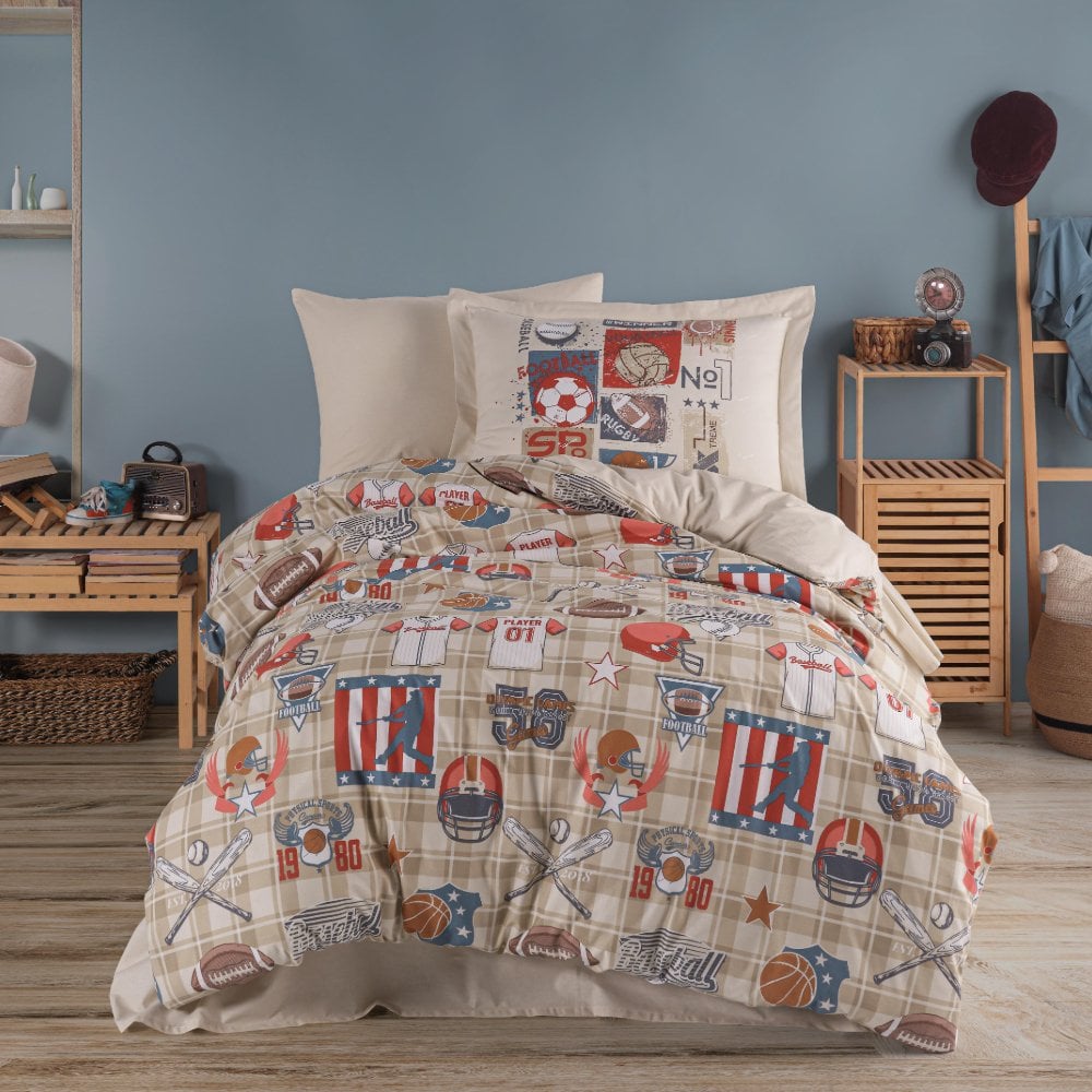 Victory Bej - Poplin Studio Tek Kişilik Nevresim Takımı