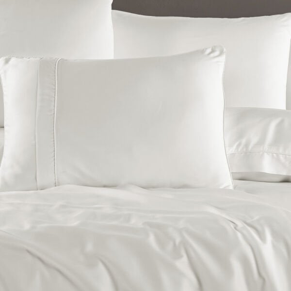 Kristal Krem - Çift Kişilik 300 TC Tencel Düz Saten Nevresim Takımı