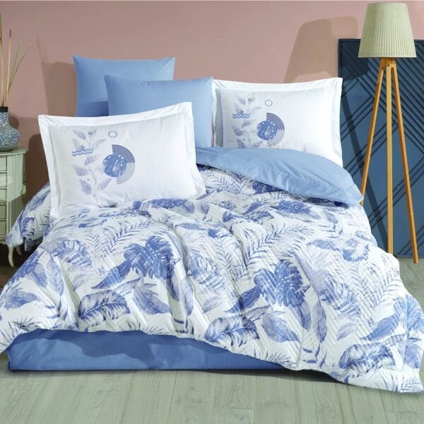 Tiffany Denim - Çift Kişilik Poplin Kapitone Nevresim Takımı