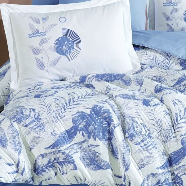 Tiffany Denim - Çift Kişilik Poplin Kapitone Nevresim Takımı