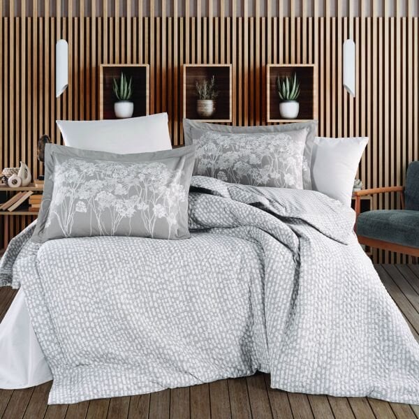 Velura Taş- Çift Kişilik Poplin Kapitone Nevresim Takımı