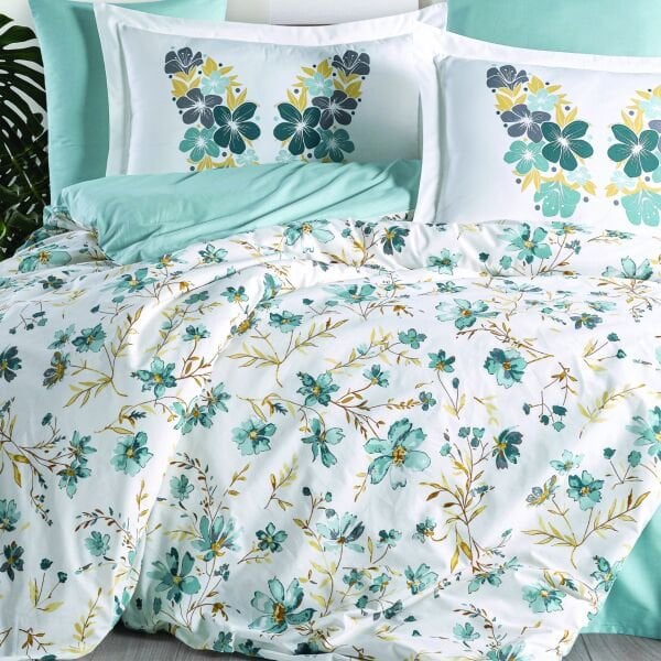 Belis Turkuaz - Poplin Çift Kişilik Nevresim Takımı