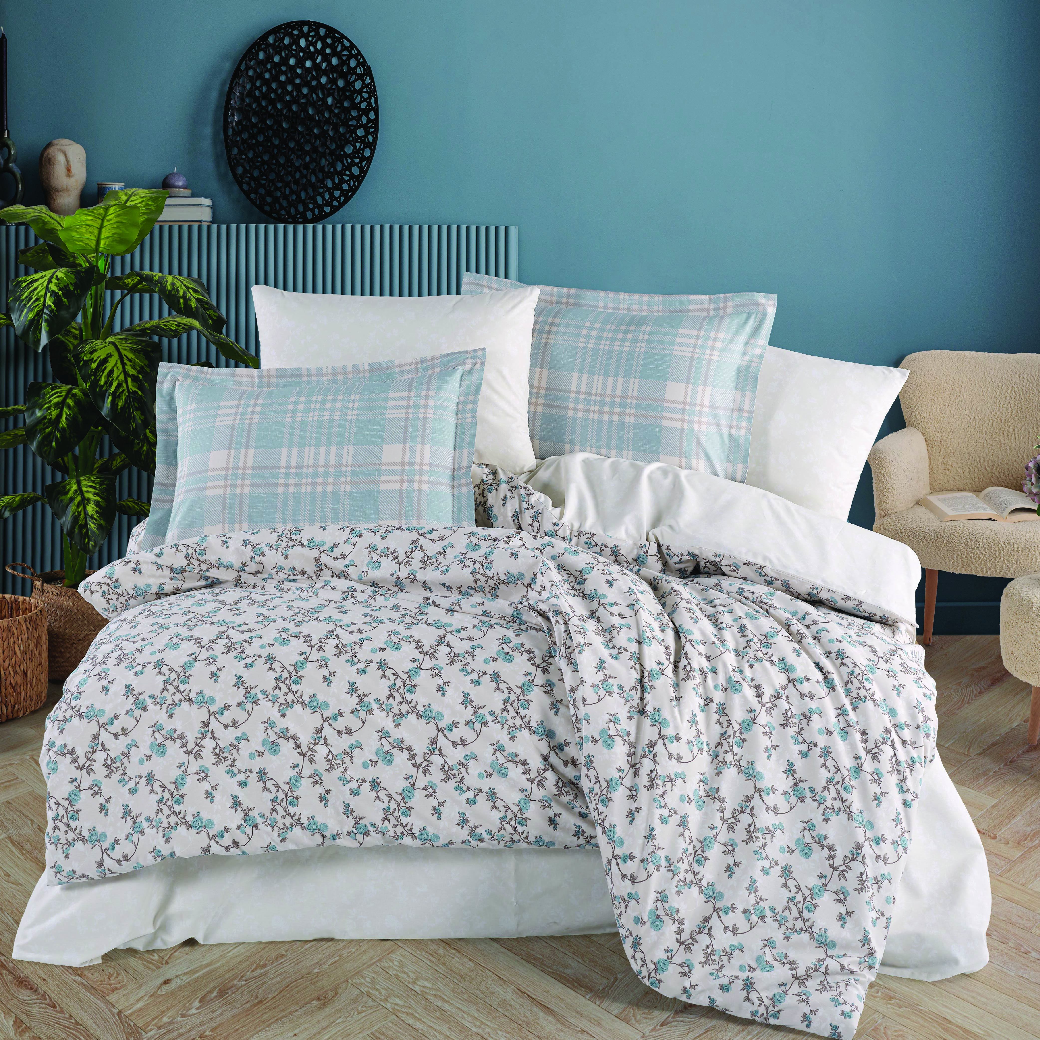 Lola Mavi - Poplin Çift Kişilik Nevresim Takımı