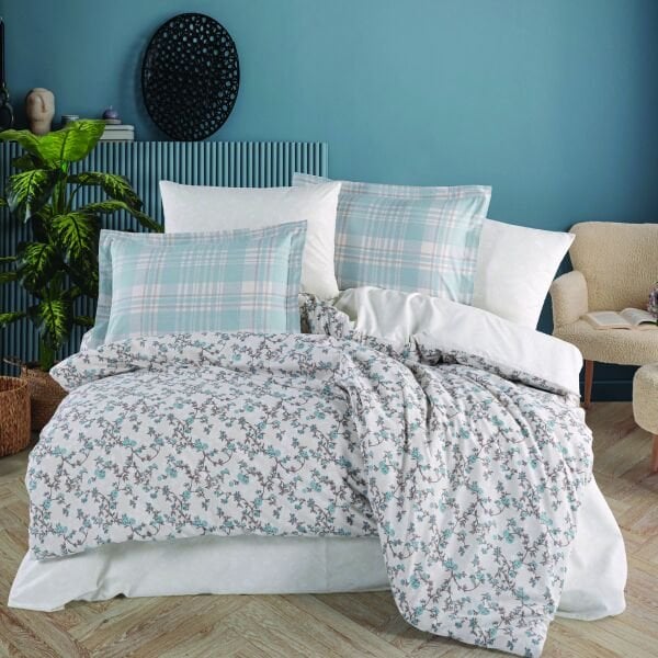 Lola Mavi - Poplin Çift Kişilik Nevresim Takımı