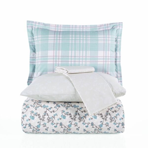 Lola Mavi - Poplin Çift Kişilik Nevresim Takımı