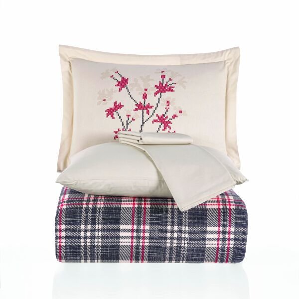 Margeret Siyah - Poplin Çift Kişilik Nevresim Takımı