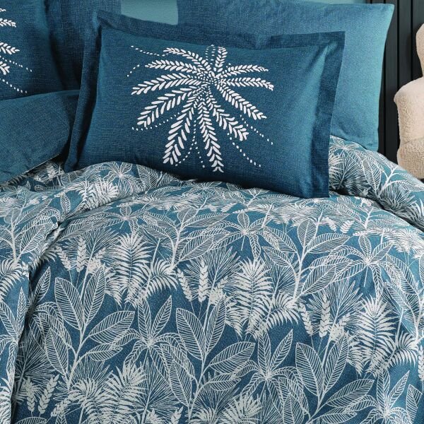 Selene Petrol - Poplin Çift Kişilik Nevresim Takımı