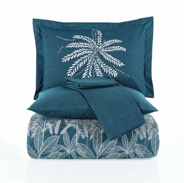 Selene Petrol - Poplin Çift Kişilik Nevresim Takımı