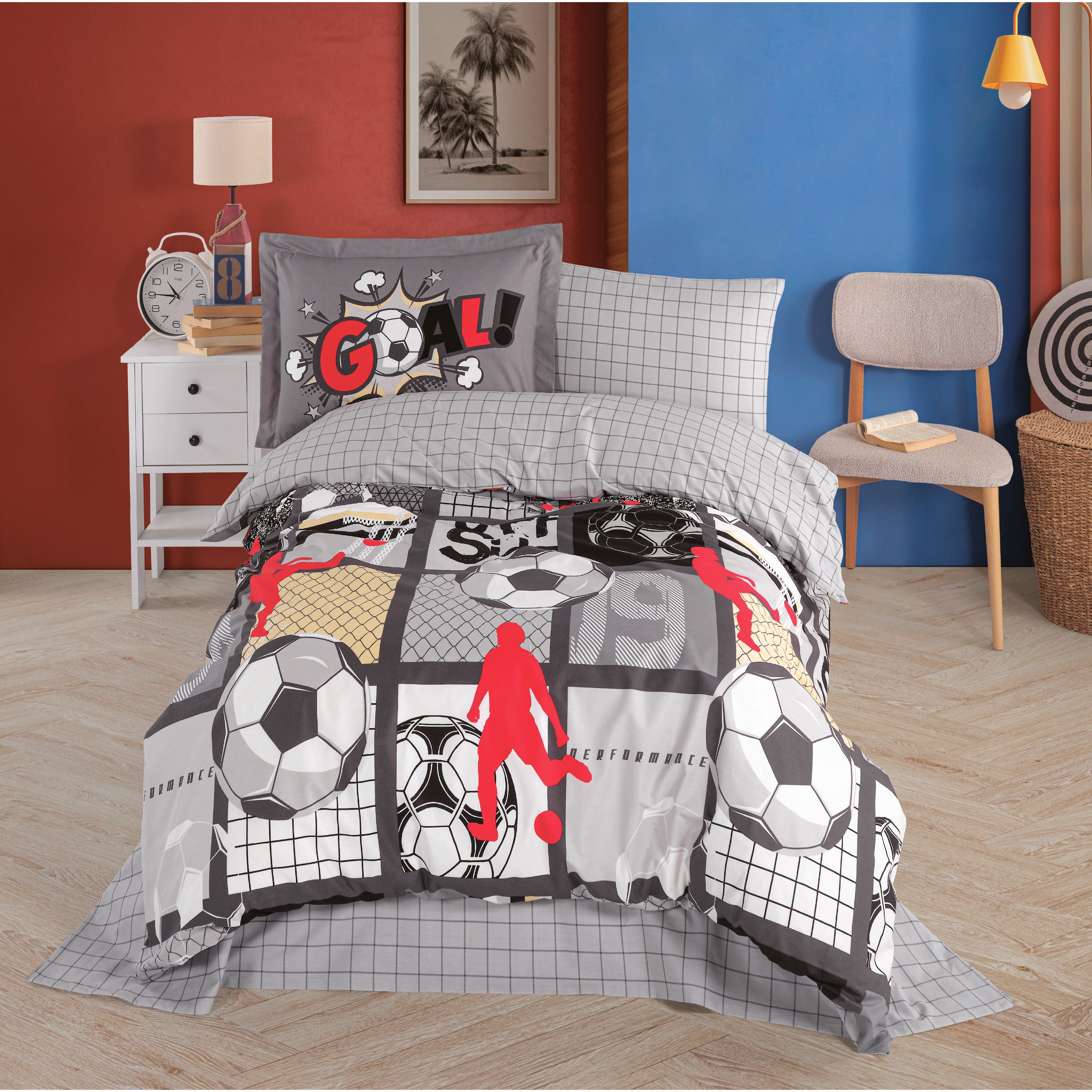 Vole Gri - Poplin Studio Tek Kişilik Nevresim Takımı