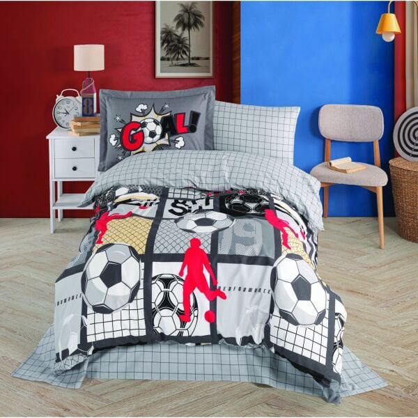 Vole Gri - Poplin Studio Tek Kişilik Nevresim Takımı