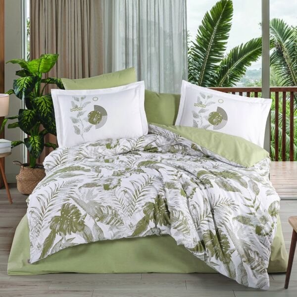 Tifanny Yeşil - Poplin Çift Kişilik Nevresim Takımı