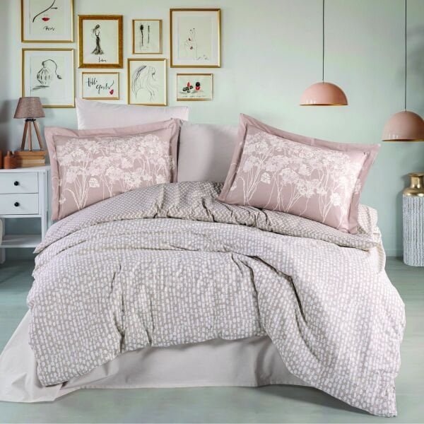 Velura Latte - Poplin Çift Kişilik Nevresim Takımı