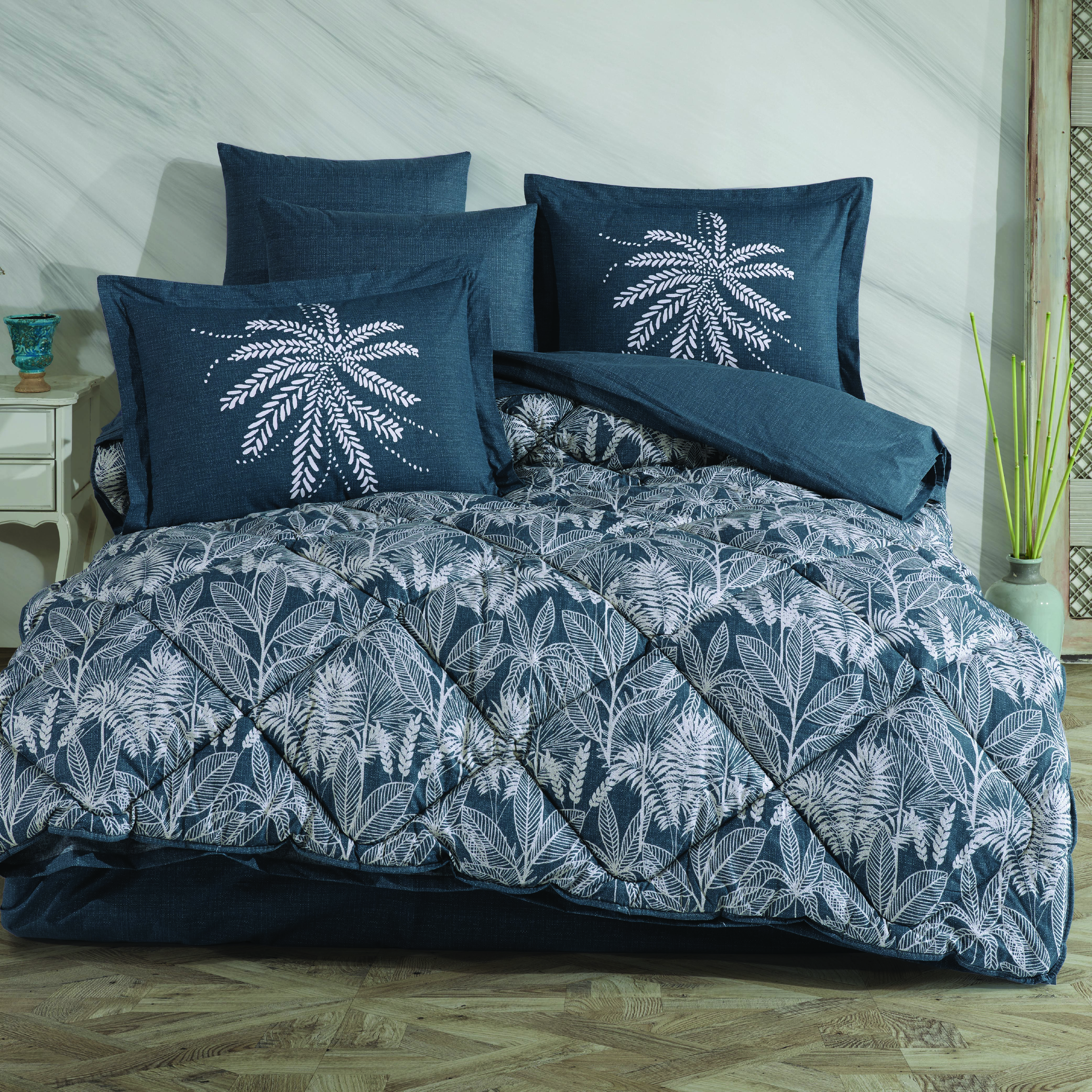 Selene Petrol  - Poplin Çift Kişilik Uyku Seti