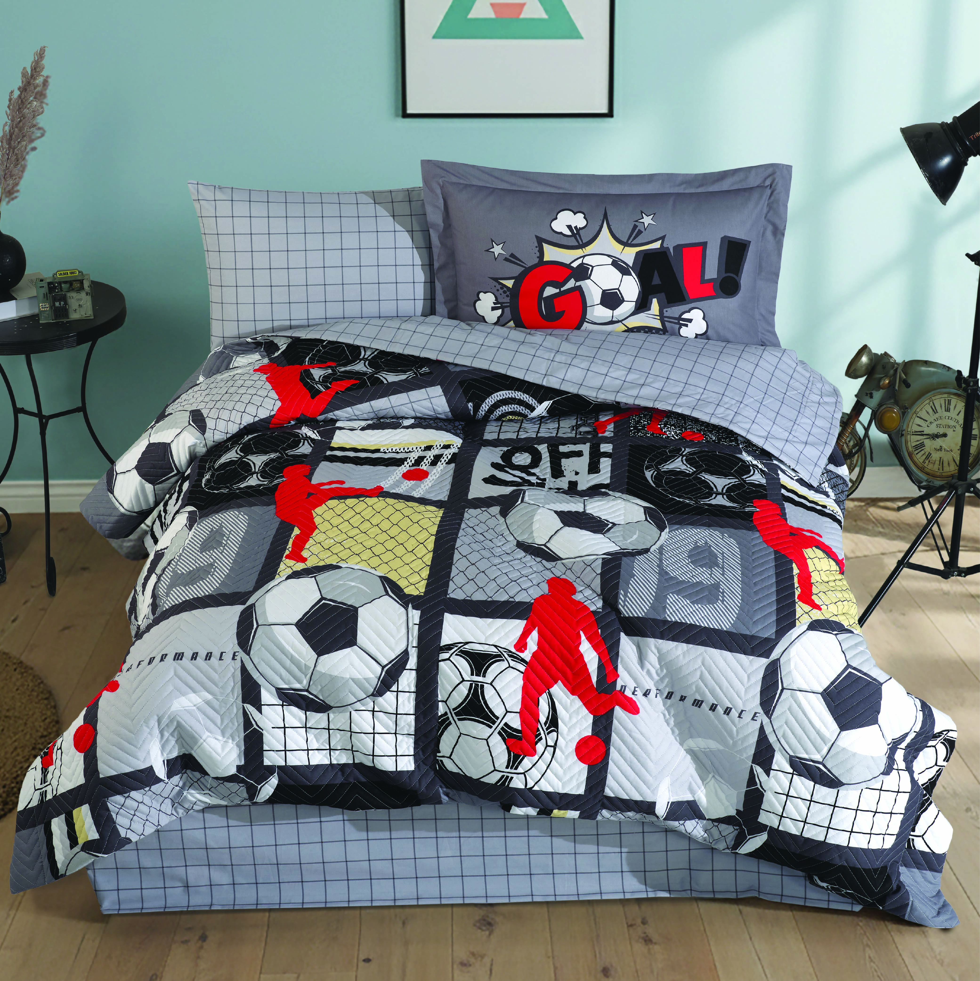 Vole Gri - Tek kişilik Kapitone Nevresim Takımı