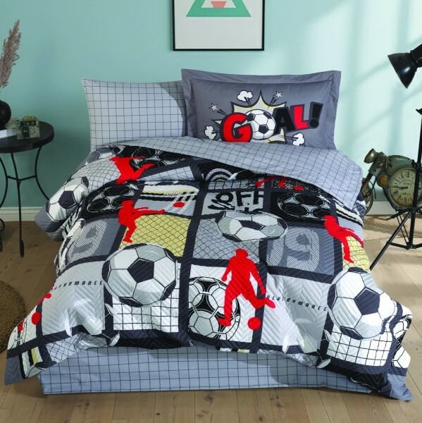 Vole Gri - Tek kişilik Kapitone Nevresim Takımı