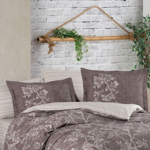 Dream Kahve - Poplin Çift Kişilik Nevresim Takımı